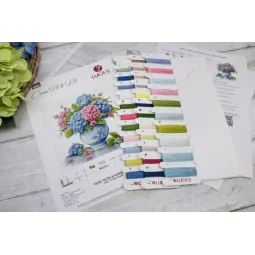 Kryželių siuvinėjimo rinkinys "Vaza su hortenzija" 26x26cm SB7033