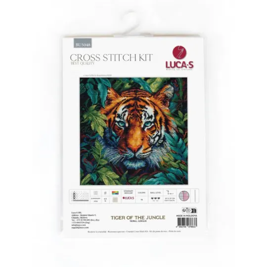 Cross Stitch Kit  "Tiger of the Jungle" 27x27cm SBU5048