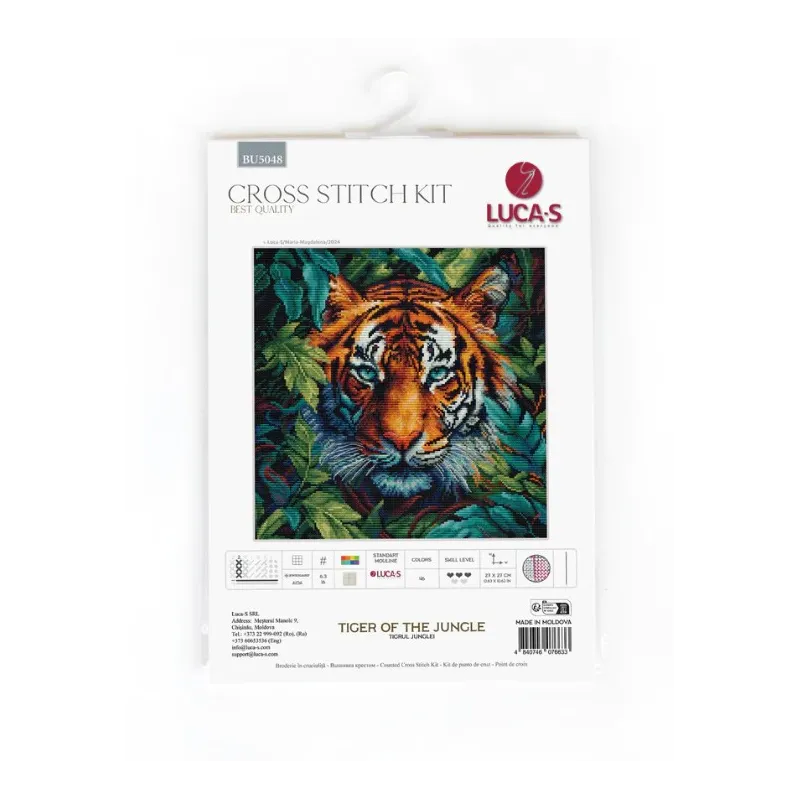 Kreuzstichset „Tiger des Dschungels“ 27x27cm SBU5048