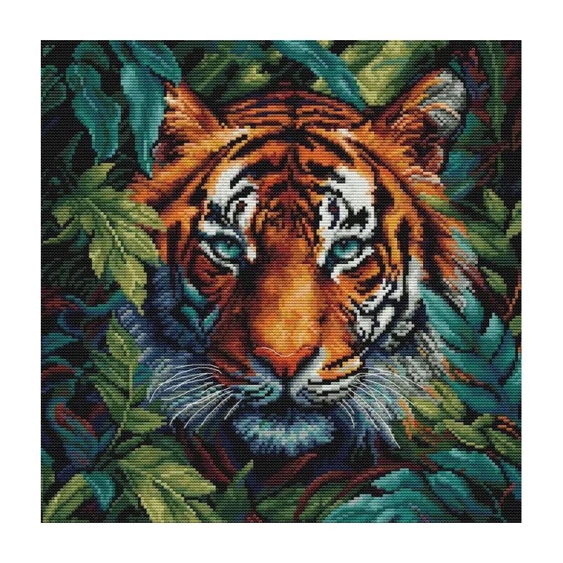 Kreuzstichset „Tiger des Dschungels“ 27x27cm SBU5048