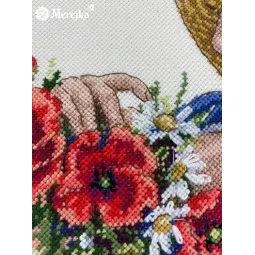 Kit de point de croix "Flower Hat" 21x25 SK250