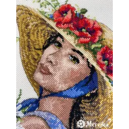 Kit de point de croix "Flower Hat" 21x25 SK250