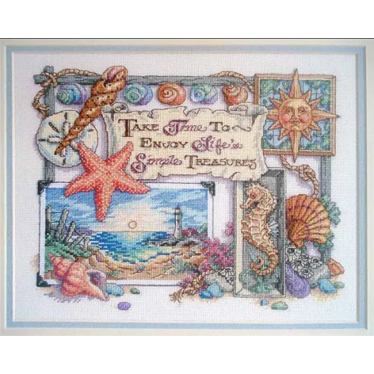 Kit de point de croix "Trésors simples" 36x28 cm D13696