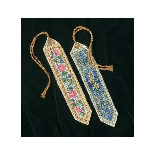 Kit de point de croix "Marques-pages élégants" lot de 2 D06783