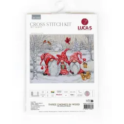 Cross stitch kit "Three Gnomes in Wood" 29x22cm SBU5050