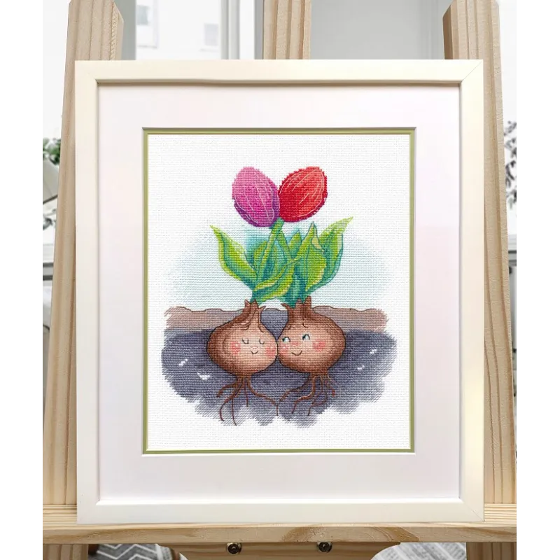 Cross stitch kit "Tulips in love" S1594