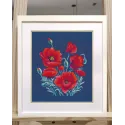 Cross stitch kit "Poppies on blue" S1598