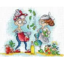 Cross stitch kit "Grannies with pickles" SANB-18