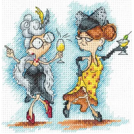 Cross stitch kit "Grannies at a party" SANB-19