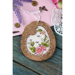 Point de croix sur base en bois "Miniature. Fleurs tendres" SO-095