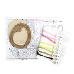 Point de croix sur base en bois "Miniature. Fleurs tendres" SO-095