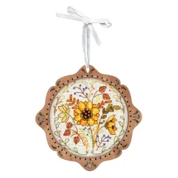 Вышивка крестиком на деревянной основе "Миниатюра. Осенний подарок" SO-101