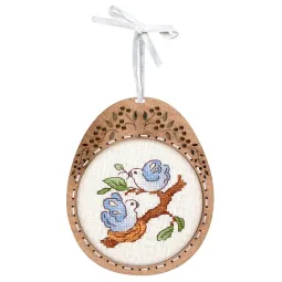 Cross-stich on wooden base "Miniature. Spring composition" SO-103