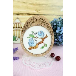 Cross-stich on wooden base "Miniature. Spring composition" SO-103