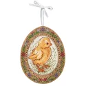 Cross-stich on wooden base "Miniature. Chicken on a walk" SO-114