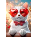 Diamantmalerei-Set "Romantische Katze" 20x30 cm WD3071