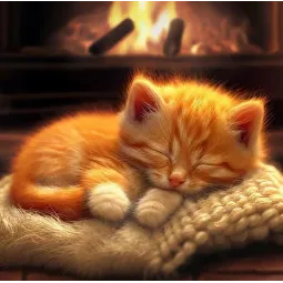 Kit de peinture au diamant "Chat endormi" 30x30 cm WD3072