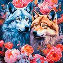 Набор для алмазной вышивки "Пара волков" 40x40 см WD3076
