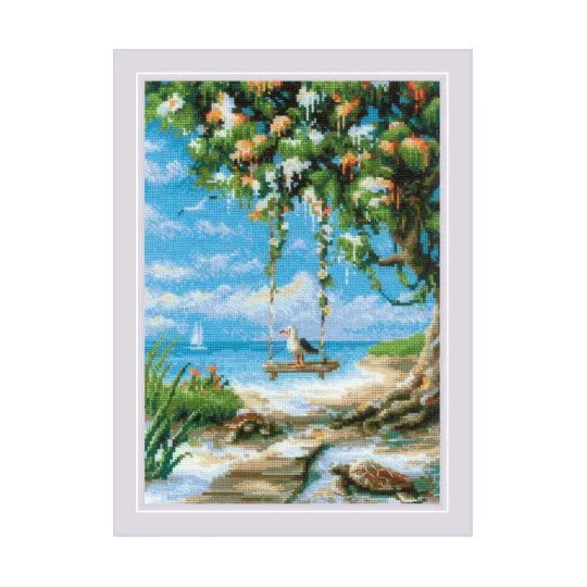 CROSS STITCH KIT "BEACH SWING" 21X30 SR2215