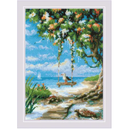 CROSS STITCH KIT "BEACH SWING" 21X30 SR2215