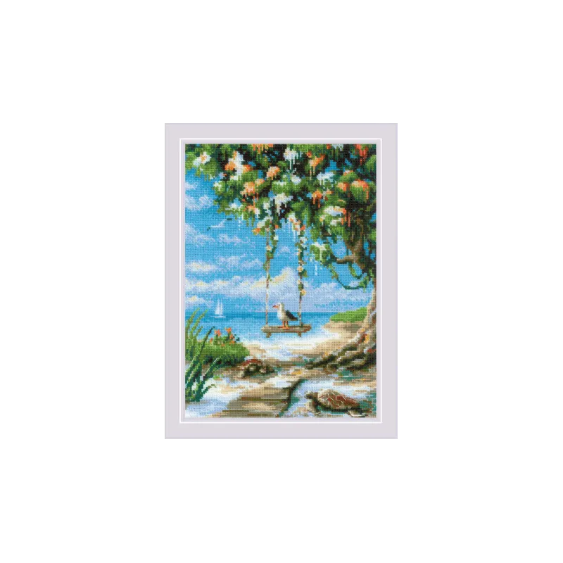 CROSS STITCH KIT "BEACH SWING" 21X30 SR2215