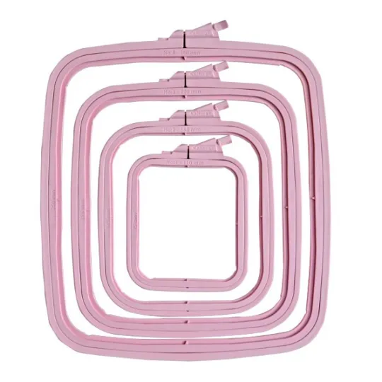 Nurge Square (Rectangular) Plastic Hoops 14.5*16.5 cm (pink) 170-12PI