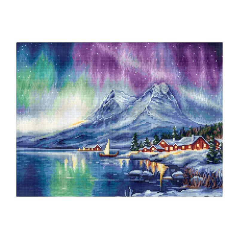 Набор для вышивания крестом "Северное сияние" 32x24cm SB705