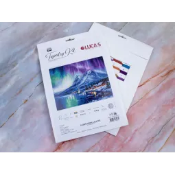 Kit de point de croix "Aurores boréales" 32x24cm SG705