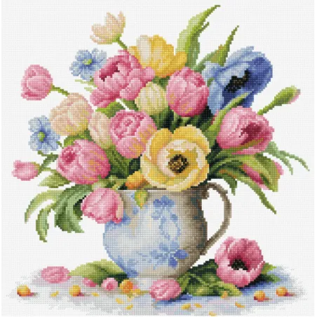 Cross Stitch Kit  Tulips Bouquet 26x26,5cm SB7034