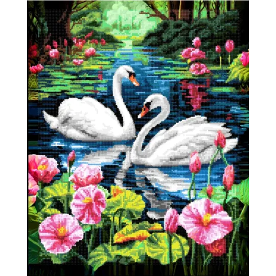 Diamond Painting "ArtCity" on the subframe Swans 30x40 cm VA809