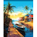 (Discontinued) Diamond Painting with subframe "A quiet harbor" 30x40 cm VA810