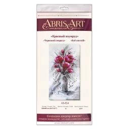 Pagrindinis rinkinys siuvinėjimui karoliukais Raudonasis smaragdas (Gėlės) Abris Art AB-854