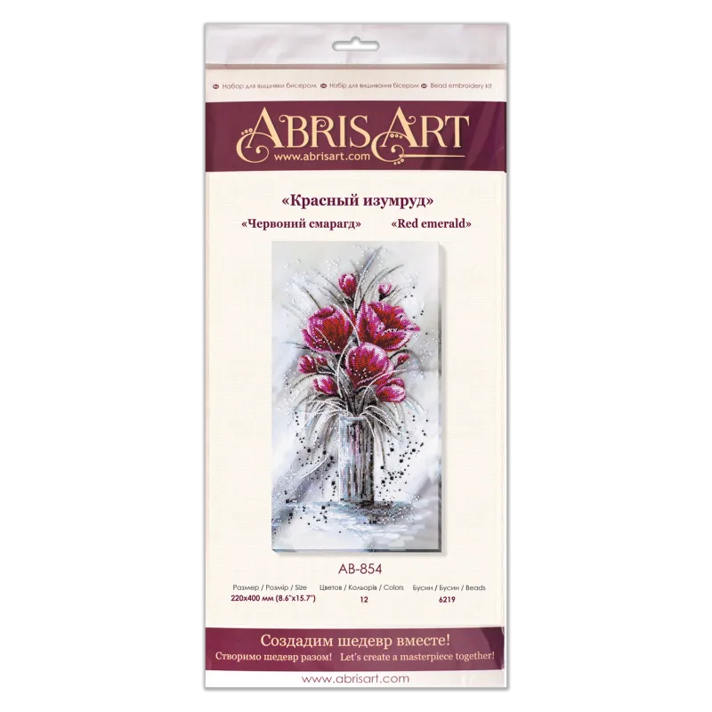 Bead Embroidery Kit "Red emerald" AAB-854