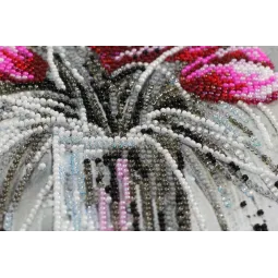 Haupt-Perlenstickpackung Roter Smaragd (Blumen) Abris Art AB-854