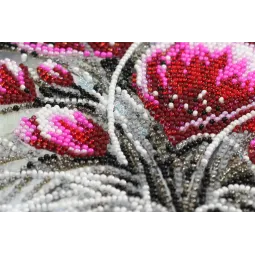 Kit de broderie de perles principal Rouge émeraude (Fleurs) Abris Art AB-854