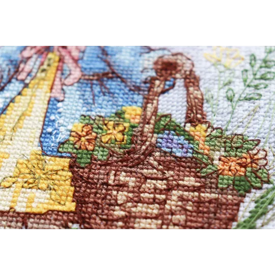 Kits de point de croix Lapin de printemps (Scènes Déco) Abris Art AAH-200