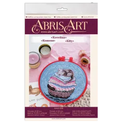 Kreuzstich-Sets mit Stickrahmen Kitty 15x15 cm AAHM-008