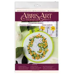 Kryželiu siuvinėjimo rinkiniai su lanku Komplekte Sunny tenderly 15x15 cm AAHM-038