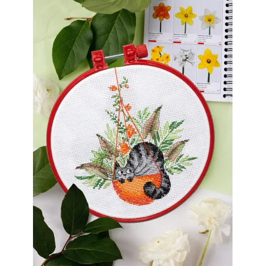 Cross-stitch kits "And in the basket is a cat" AAHM-055