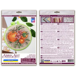 Cross-stitch kits with Hoop Included Citrus notes 17x17 cm Abris Art AAHM-076