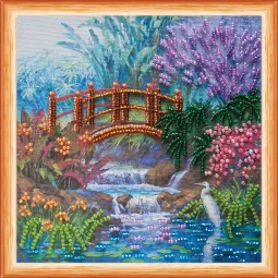Miniatiūrinis karoliukų siuvinėjimo rinkinys Šepetyne 15x15 cm AM-078
