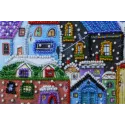 Mini Bead embroidery kit Bright houses 15x15 cm AM-146