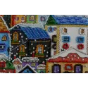 Mini Bead embroidery kit Bright houses 15x15 cm AM-146