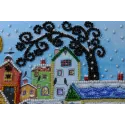 Mini Bead embroidery kit Bright houses 15x15 cm AM-146