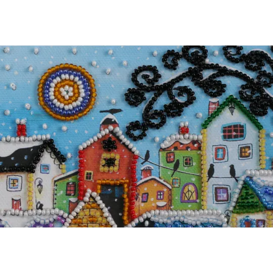 Mini Bead embroidery kit "Bright houses" AAM-146