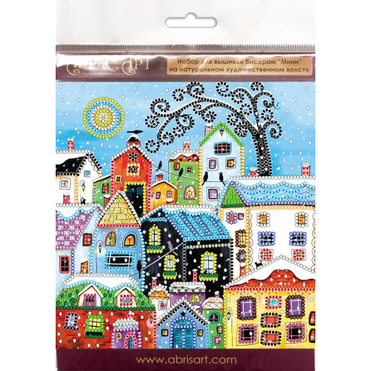 Mini Bead embroidery kit "Bright houses" AAM-146