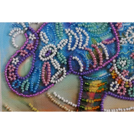 Mini Bead embroidery kit "Neon elephant" AAM-149