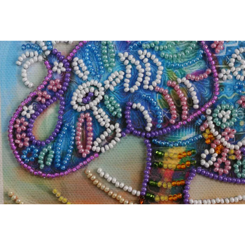 Mini Bead embroidery kit "Neon elephant" AAM-149