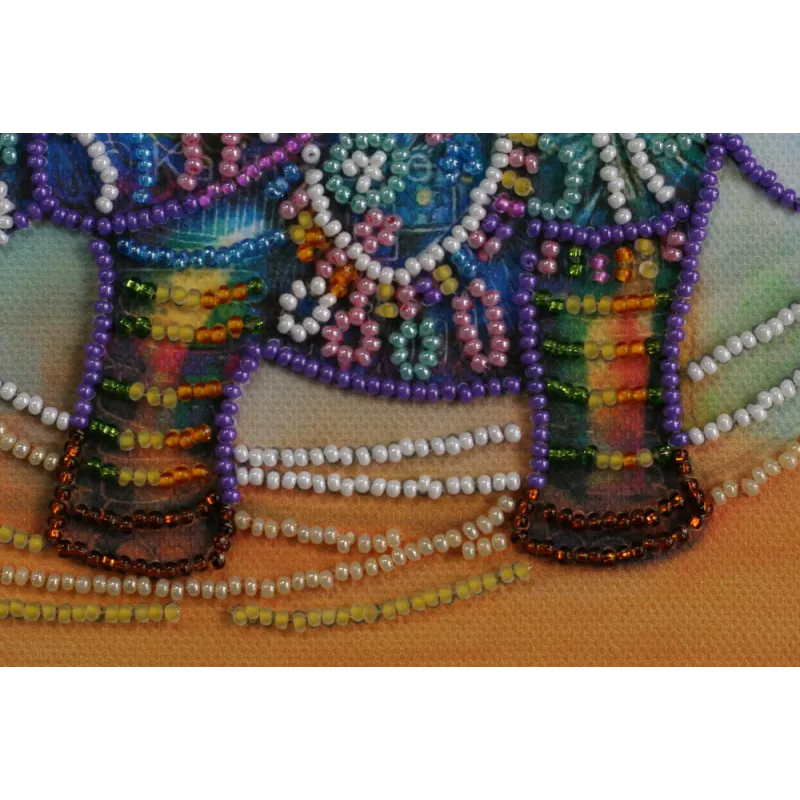 Mini Bead embroidery kit "Neon elephant" AAM-149