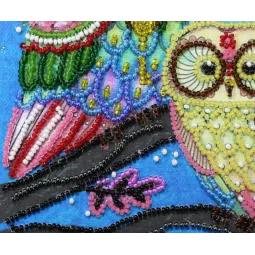 Mini Bead embroidery kit Night couple 15x15 cm AM-150